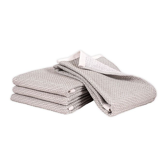 slide 1 of 2, Artisanal Kitchen Supply Dual Purpose Pique Kitchen Towels - Grey, 4 ct