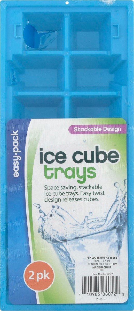 slide 1 of 9, Easy Pack 2 Pack Stackable Design Ice Cube Trays 2 ea, 2 ct