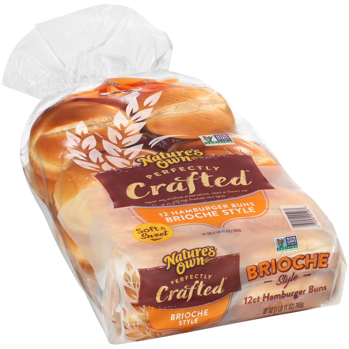 slide 11 of 11, Nature's Own Brioche Style Hamburger Buns, 12 ct