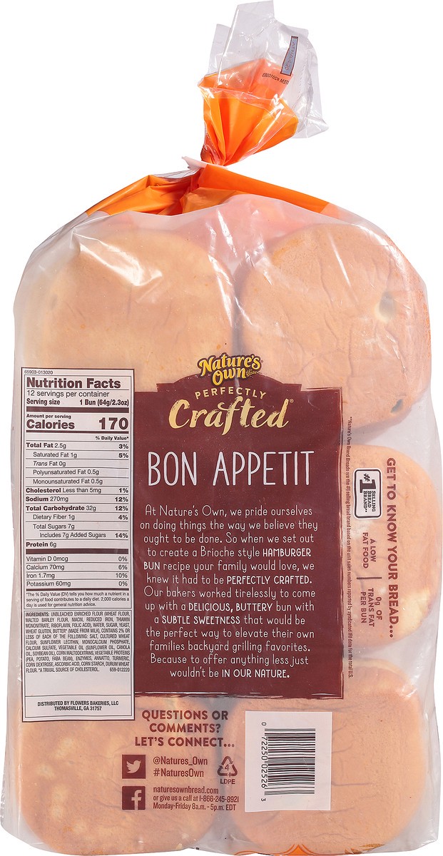 slide 4 of 11, Nature's Own Brioche Style Hamburger Buns, 12 ct