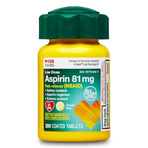 slide 1 of 1, CVS Health Low Dose Aspirin Entericcoated Tablets 81mg, 300 ct