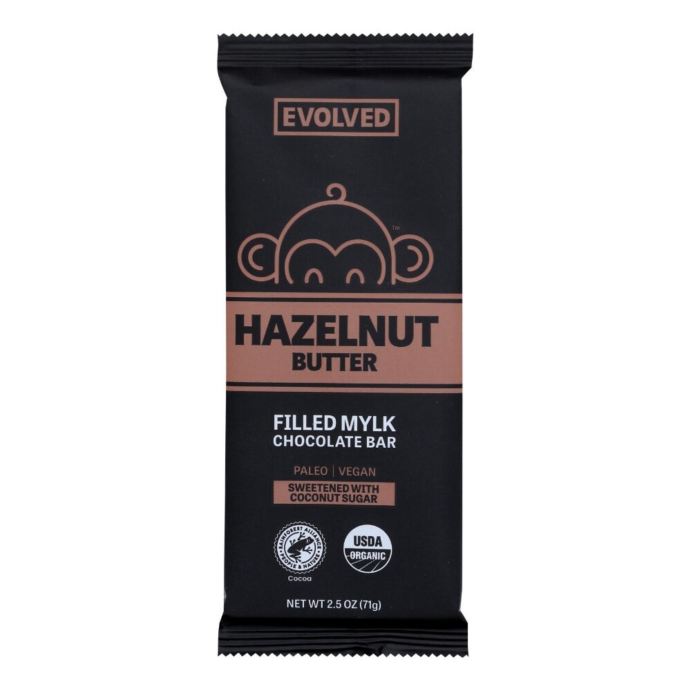 slide 1 of 1, EVOLVED Organic Hazelnut Butter Filled Bar Keto, 2.5 oz