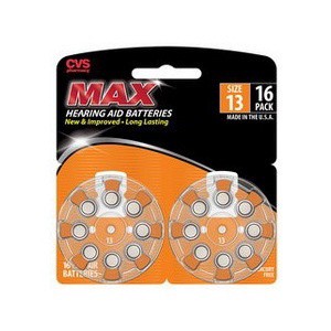 slide 1 of 1, CVS Pharmacy Max Hearing Aid Battery Size 13, 16 ct