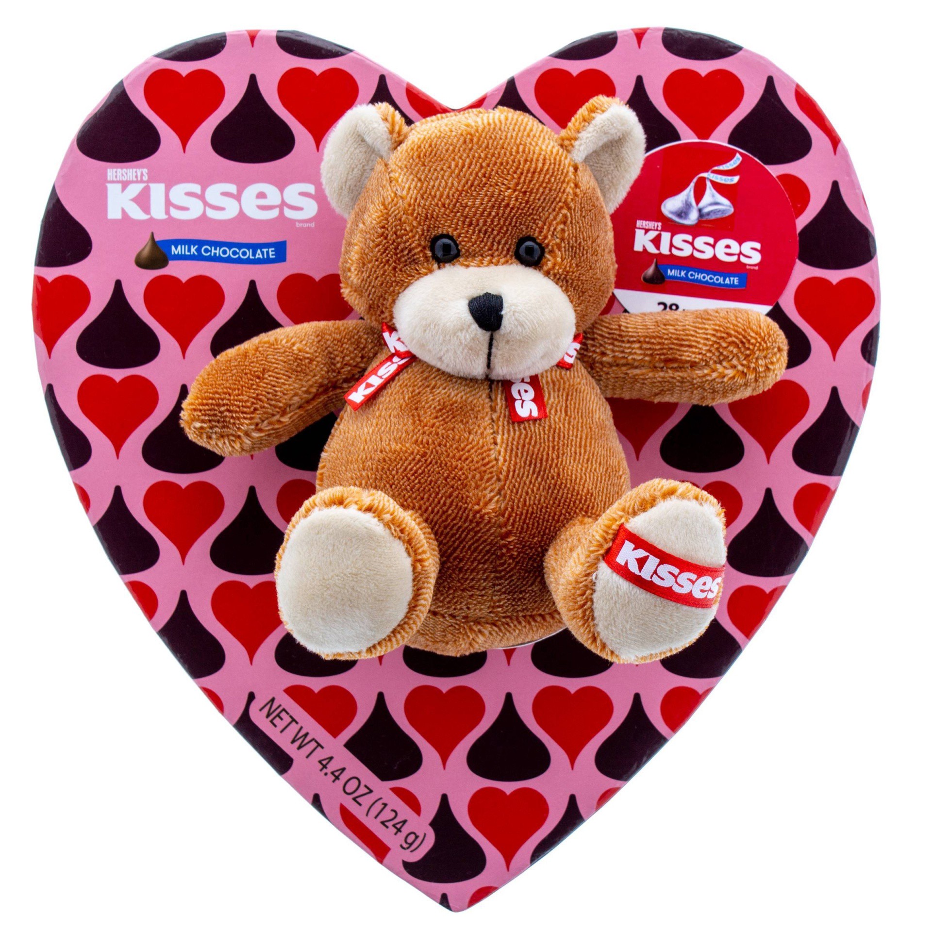 slide 1 of 4, Galerie Valentine's Hershey Kisses Heart Box With Plush And Kisses - 4.4.oz, 1 ct