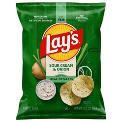 Lay's Potato Chips Sour Cream & Onion Flavored 2 1/2 Oz