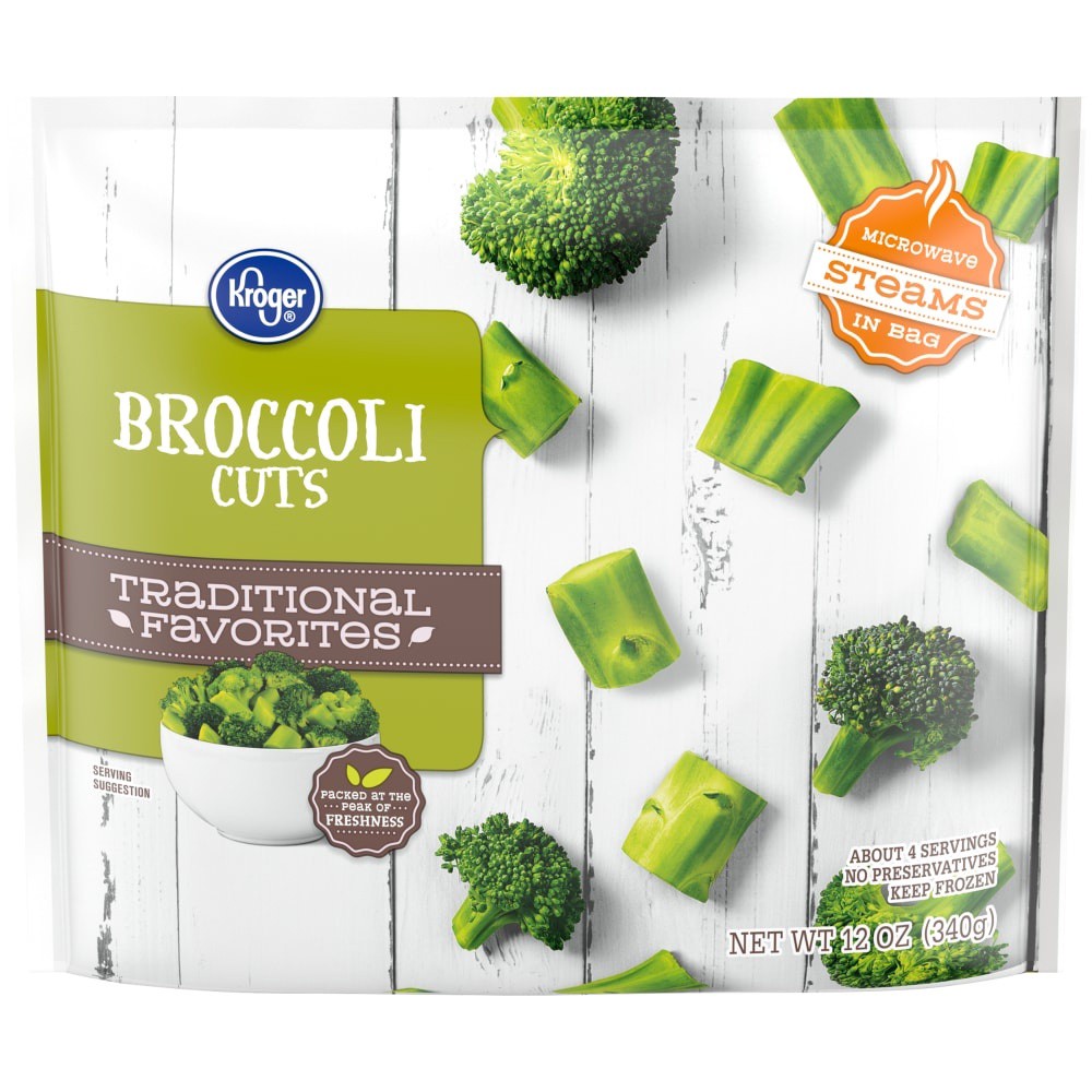 slide 2 of 3, Kroger Traditional Favorites Broccoli Cuts, 12 oz