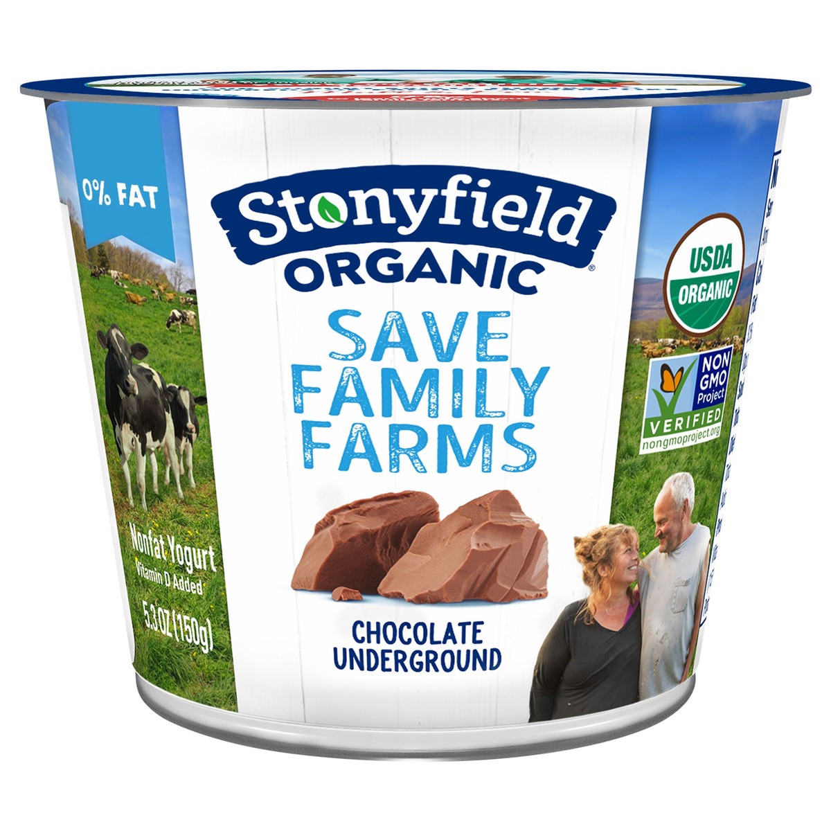 slide 1 of 2, Stonyfield Organic Chocolate Underground Nonfat Yogurt 5.3 oz. Cup, 5.3 oz