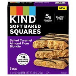 Kind Soft Baked Squares Salted Caramel Almond Flour Blondie Bars - 6 ct