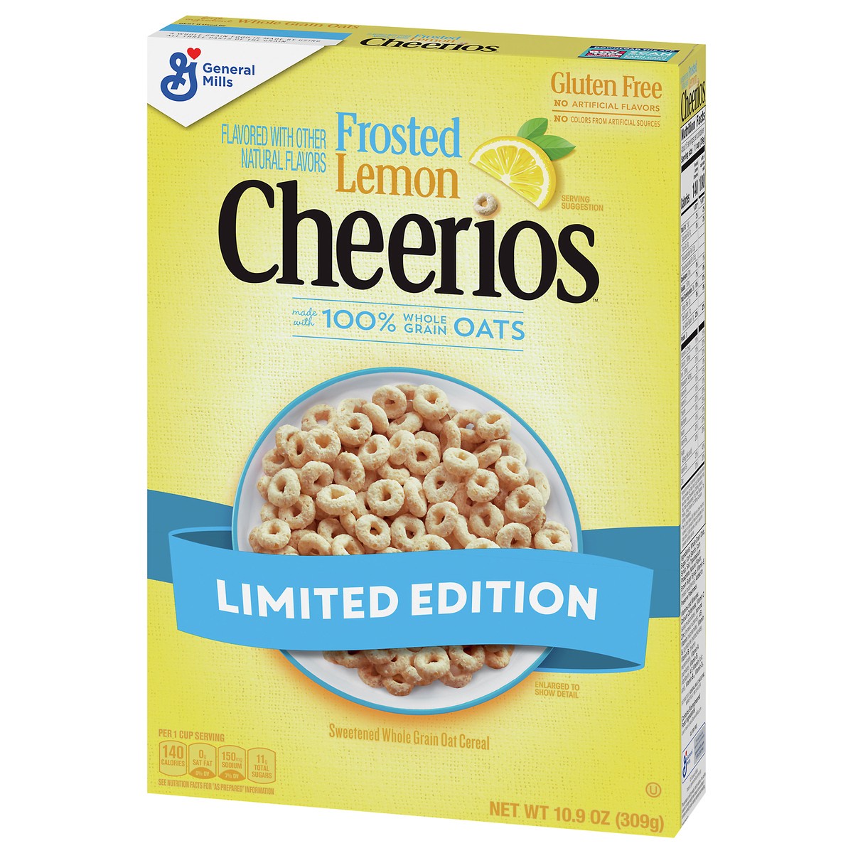 slide 9 of 9, Cheerios Frosted Lemon Cheerios Cereal, Gluten Free Cereal With Whole Grain Oats, Limited Edition, 10.9 oz, 10.9 oz