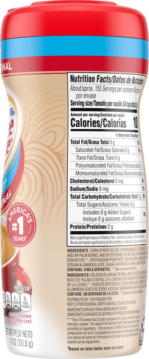 slide 8 of 9, NESTLE COFFEE MATE Coffee Creamer Original Lite, Powder Creamer, 11 oz. Canister, 11 oz