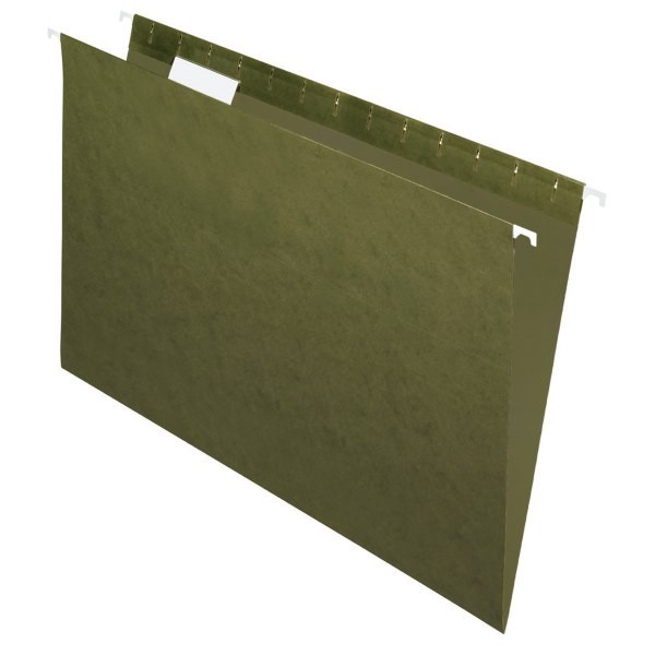 slide 1 of 4, Office Depot Brand Hanging Folders, 1/5 Cut, Legal Size, 100% Recycled, Green, Pack Of 25, 25 ct