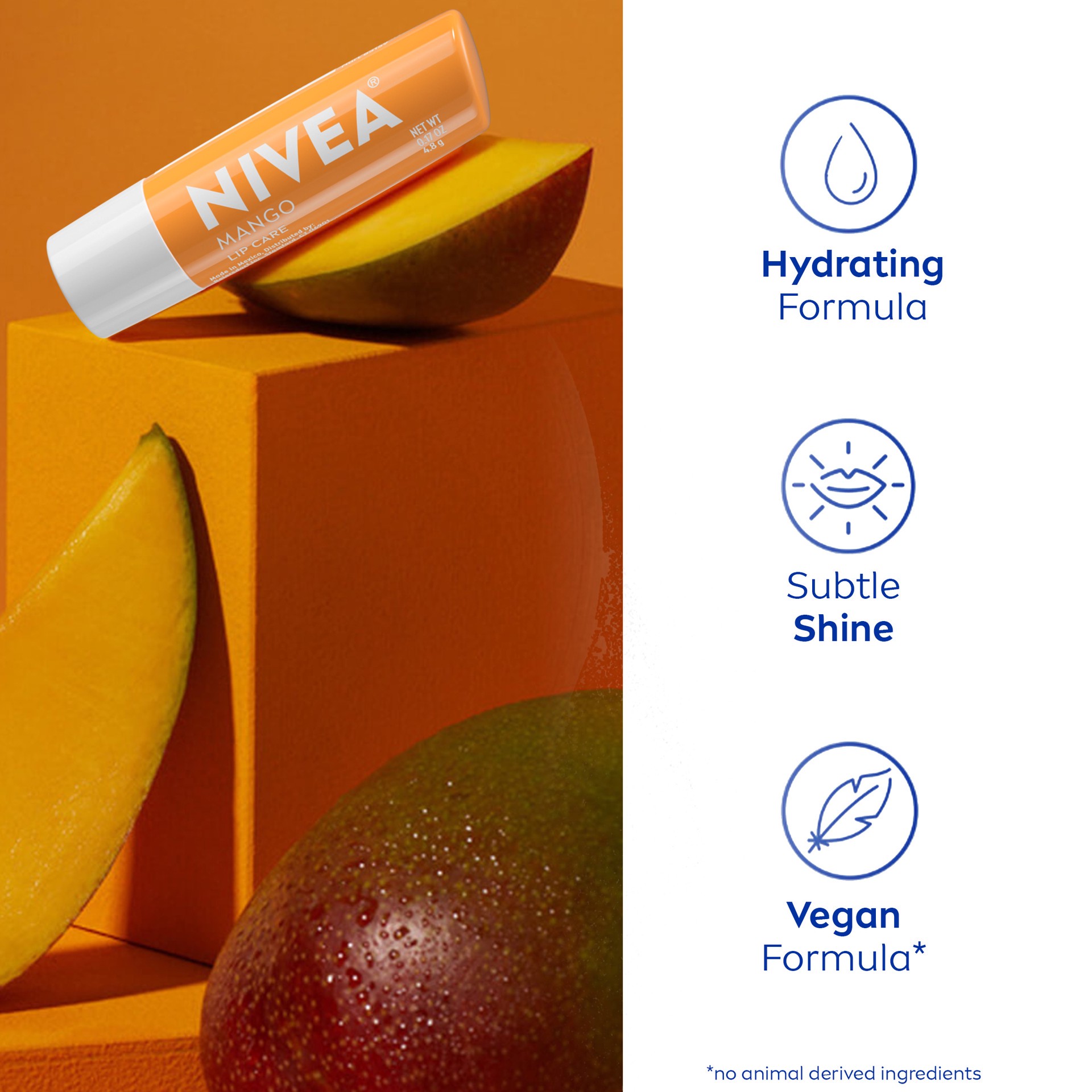 slide 4 of 9, Nivea Lip Care, Mango, 0.17 oz
