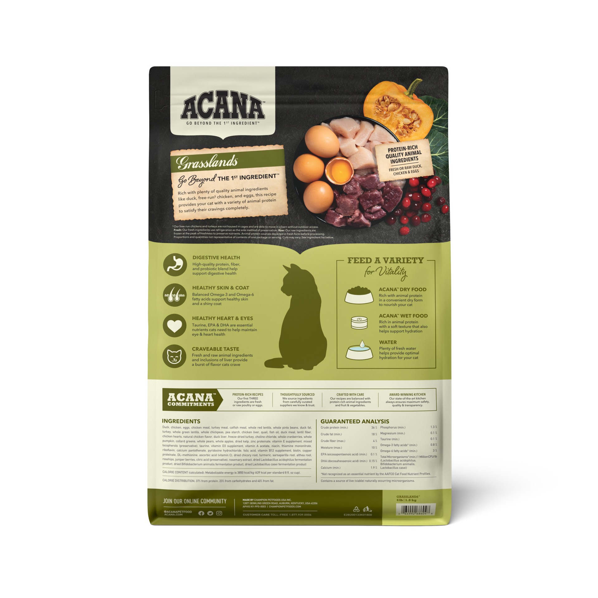 slide 2 of 5, Acana Grasslands Cat Food, 4 lb