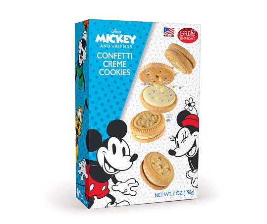 slide 1 of 1, Mickey Mouse Mickey & Friends Mini Confetti Creme Sandwich Cookies, 7 oz
