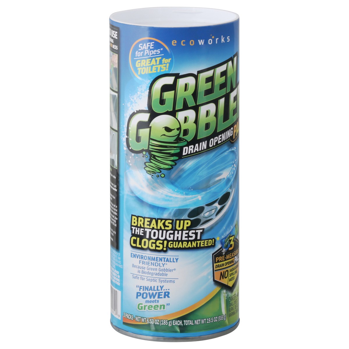 slide 9 of 11, Green Gobbler Drain Opening Pacs 3 - 6.53 oz Packs, 3 ct