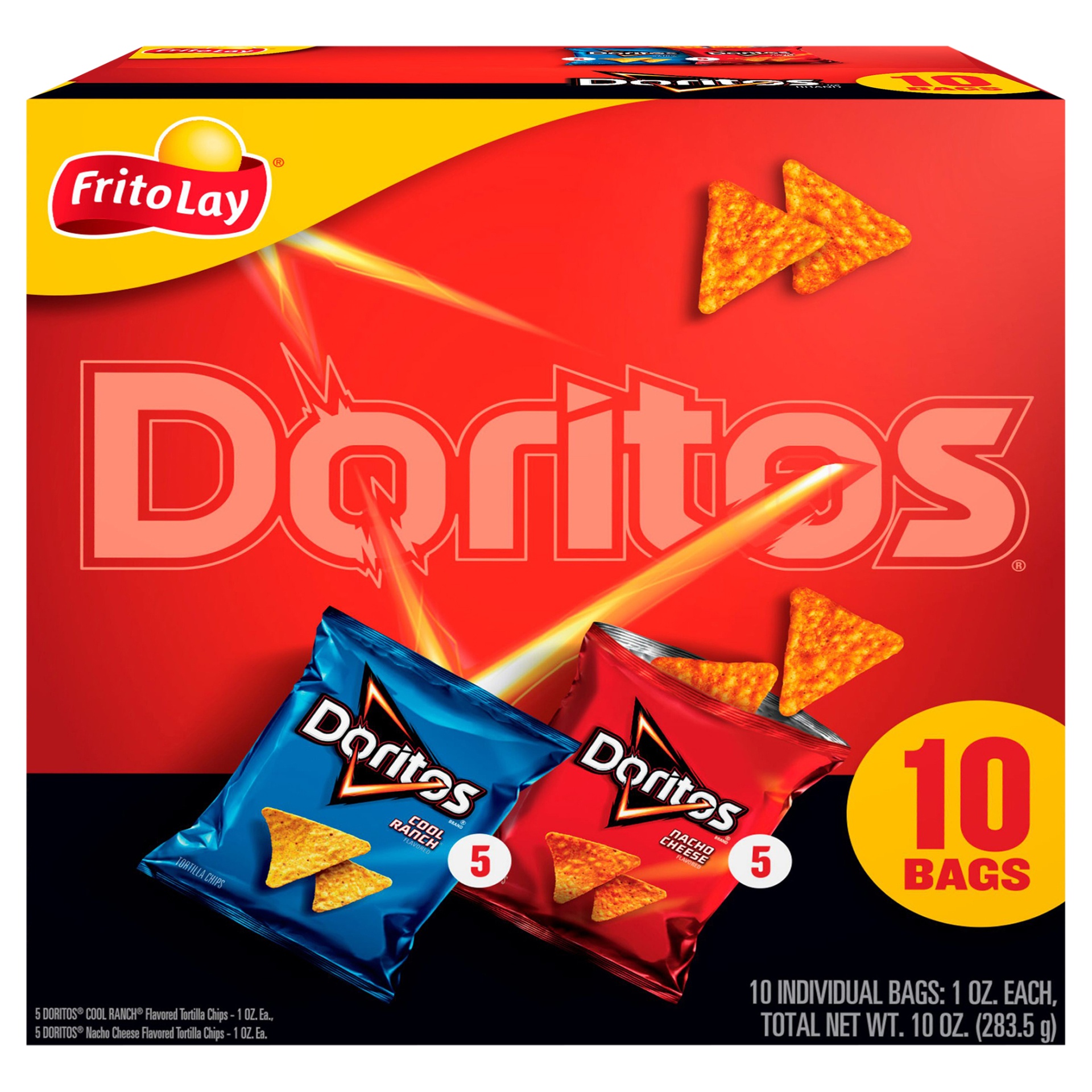 slide 1 of 1, Frito-Lay Doritos Tortilla Chips Variety Pack Cube, 10 ct; 1 oz