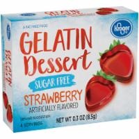 slide 1 of 1, Kroger Sugar-Free Strawberry Gelatin Dessert, 0.3 oz
