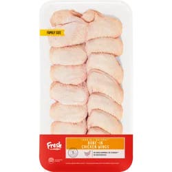 FRESH FROM MEIJER Meijer All Natural Bone-In Chicken Wings, Family Pack