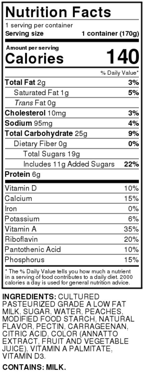 slide 4 of 9, Food Club Peach Blended Lowfat Yogurt, 6 oz