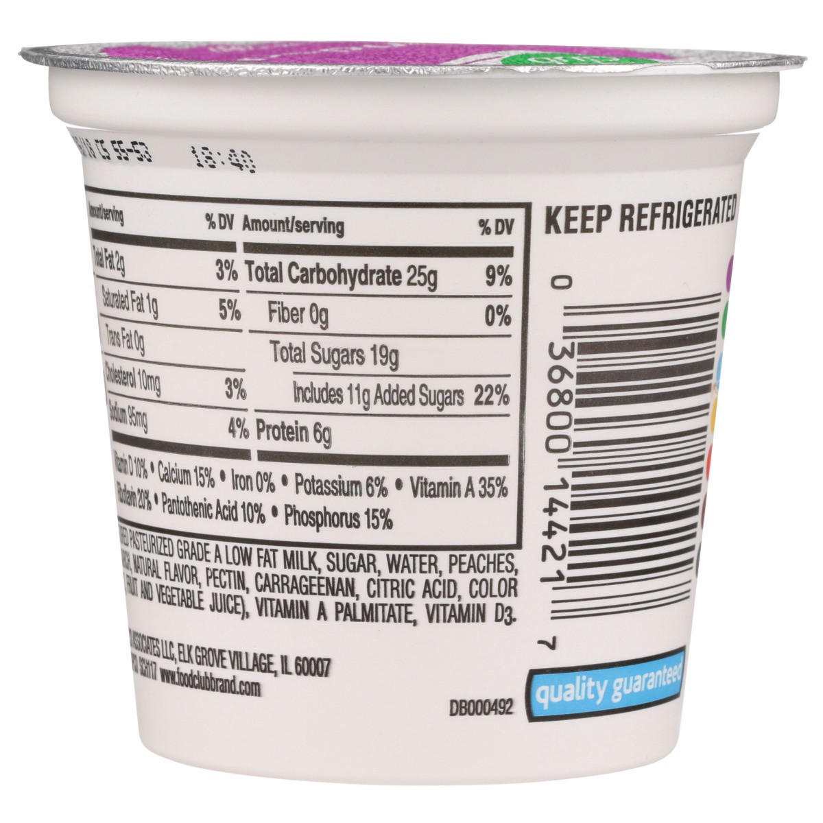 slide 9 of 9, Food Club Peach Blended Lowfat Yogurt, 6 oz