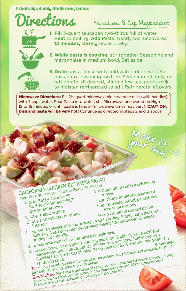 slide 5 of 9, Betty Crocker Suddenly Salad Bacon, Lettuce & Tomato Pasta 7.3 OZ, 7.3 oz