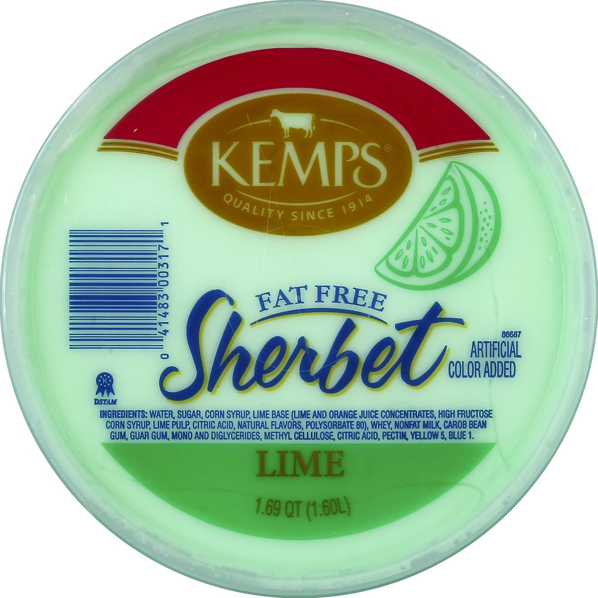 slide 3 of 4, Kemps Lime Sherbet, 54 oz