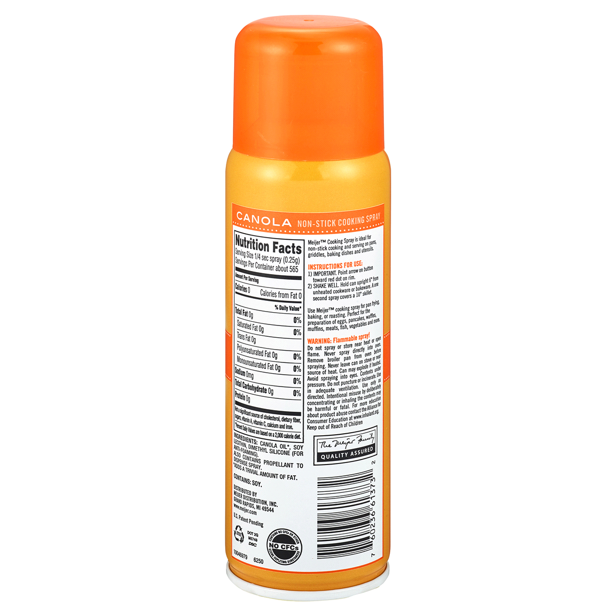 slide 2 of 2, Meijer Canola Cooking Spray, 6 oz