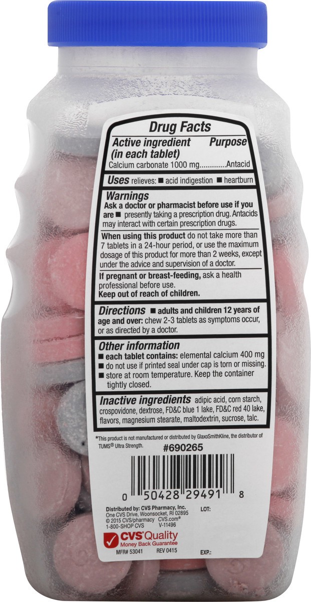 slide 4 of 10, CVS Health Antacid Chewable Tablets, Assorted Berries, 160 Ct, 160 ct; 1000 mg