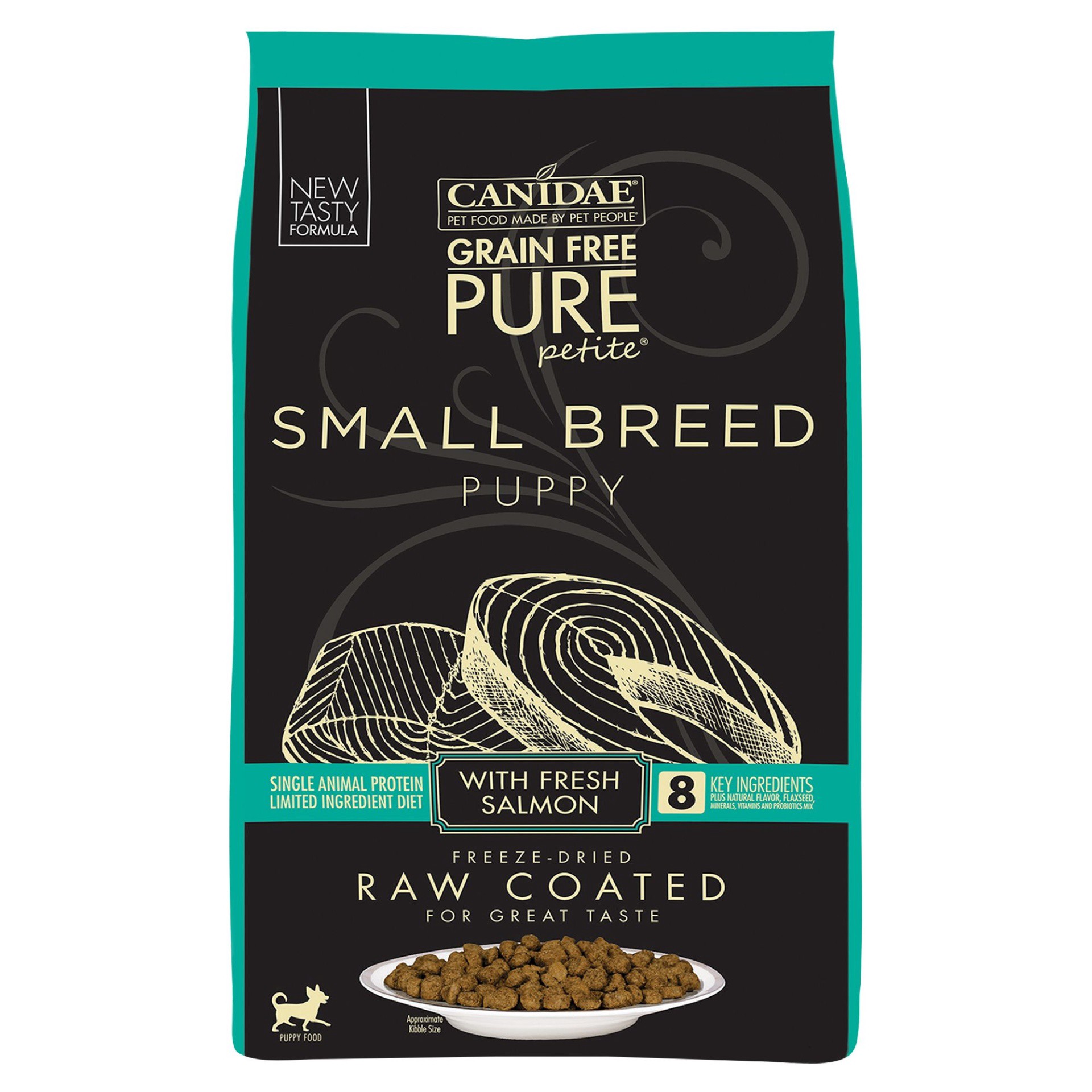 slide 1 of 1, CANIDAE Pure Petite Small Breed Puppy Raw Coated with Fresh Salmon Dry Dog Food, 10 lb