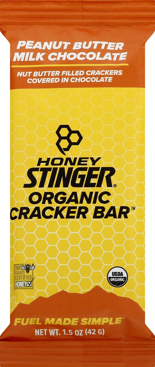 slide 5 of 10, Honey Stinger Organic Peanut Butter Milk Chocolate Cracker Bar 1.5 oz, 1.5 oz
