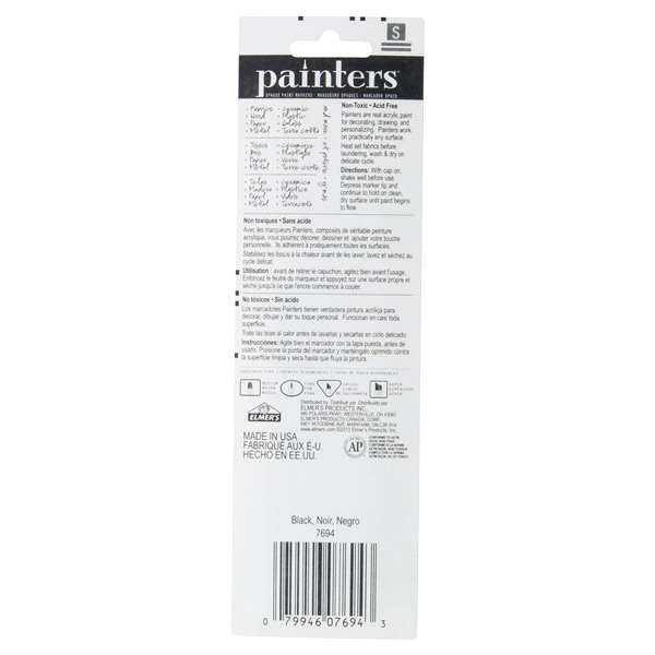 slide 4 of 5, Elmer's ELMERS Painters Super Tip Opaque Paint Marker, Black, 1 ct