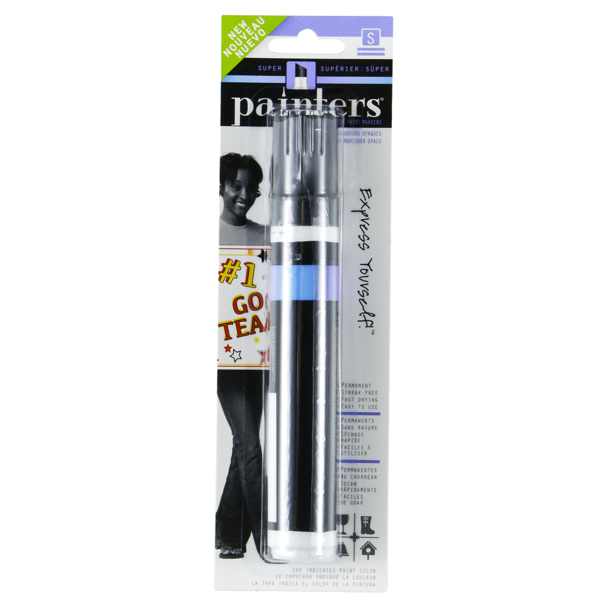 slide 1 of 5, Elmer's ELMERS Painters Super Tip Opaque Paint Marker, Black, 1 ct