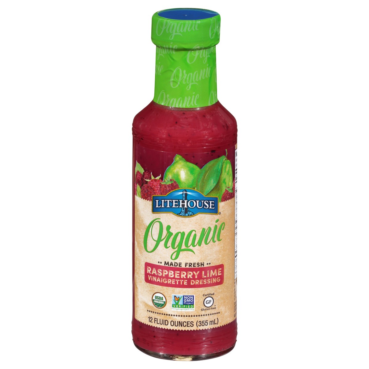 slide 9 of 9, Litehouse Organic Raspberry Lime Vinaigrette Dressing 12 fl. oz. Glass Bottle, 12 fl oz