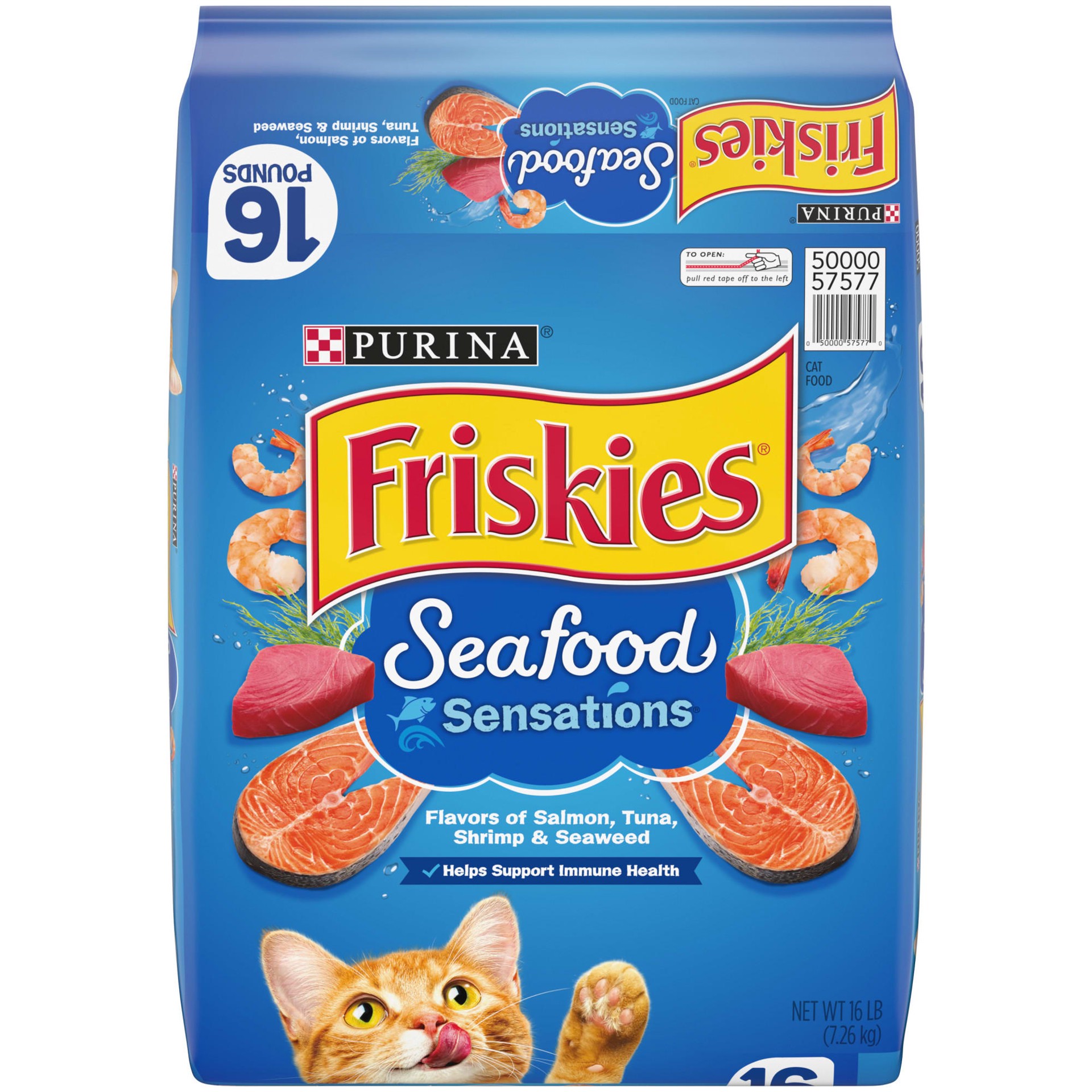 slide 1 of 9, Friskies Purina Friskies Dry Cat Food, Seafood Sensations, 16 lb