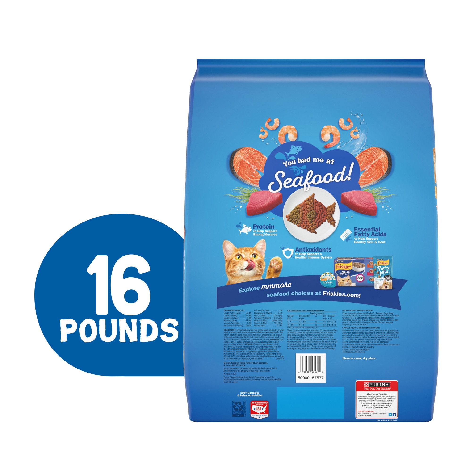 slide 7 of 9, Friskies Purina Friskies Dry Cat Food, Seafood Sensations, 16 lb