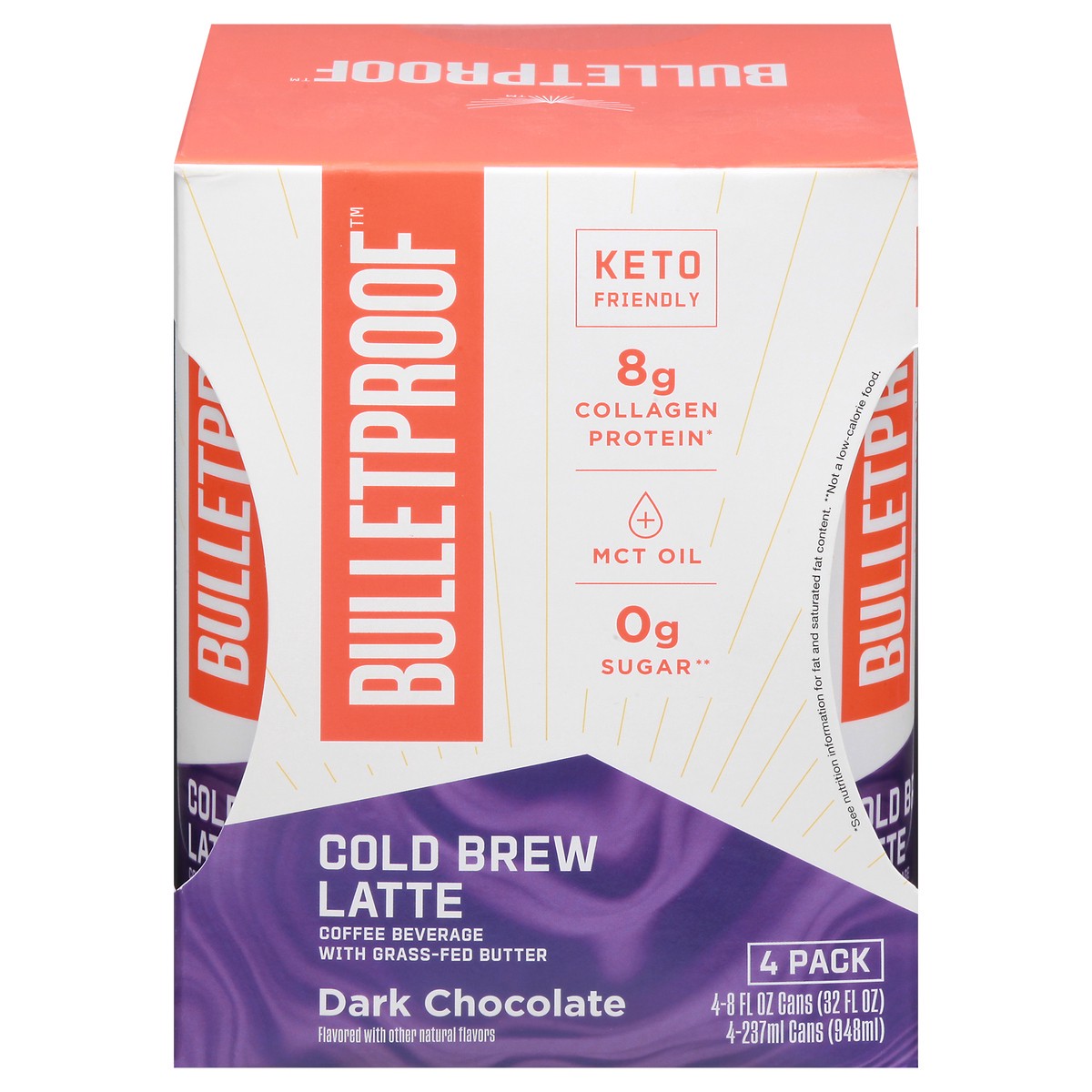 slide 1 of 12, Bulletproof 4 Pack Cold Brew Dark Chocolate Latte 4 ea, 4 ct