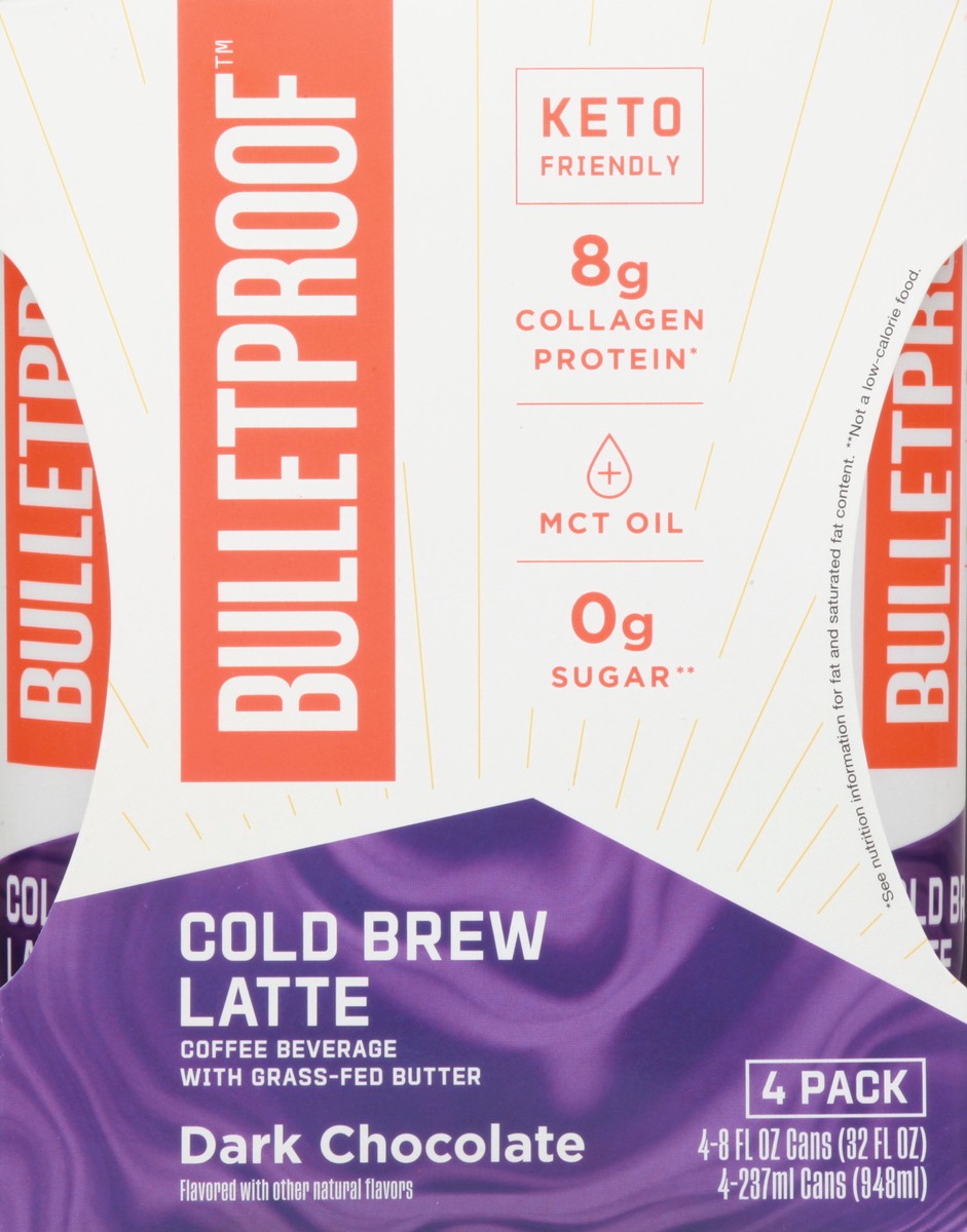 slide 8 of 12, Bulletproof 4 Pack Cold Brew Dark Chocolate Latte 4 ea, 4 ct