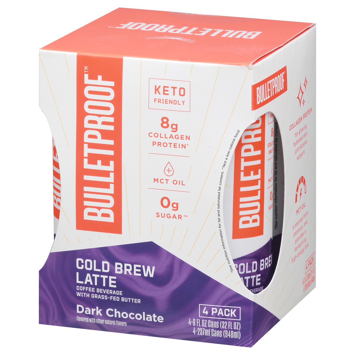 slide 10 of 12, Bulletproof 4 Pack Cold Brew Dark Chocolate Latte 4 ea, 4 ct