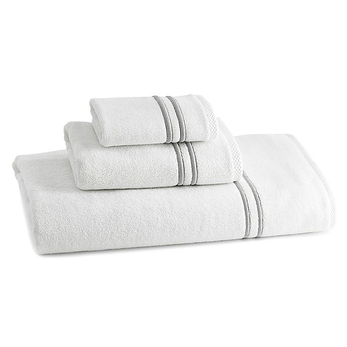 slide 1 of 1, Kassatex Baratta Turkish Cotton Bath Towel - White/Silver, 1 ct