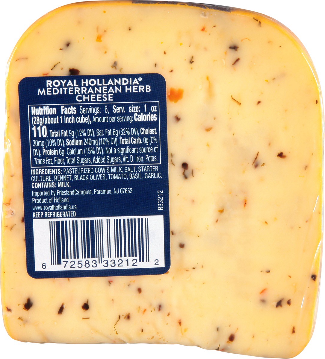 slide 3 of 9, Royal Hollandia Mediterranean Herb Cheese Wedge - 6 Oz, 6 oz