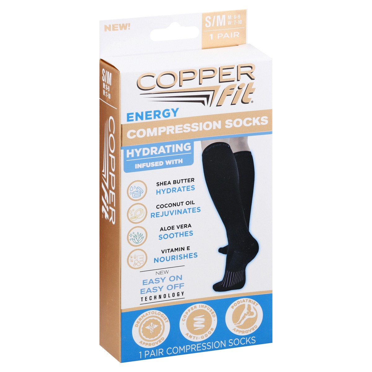 slide 2 of 9, Copper Fit Small/Medium Energy Compression Socks 1 ea, 1 ct