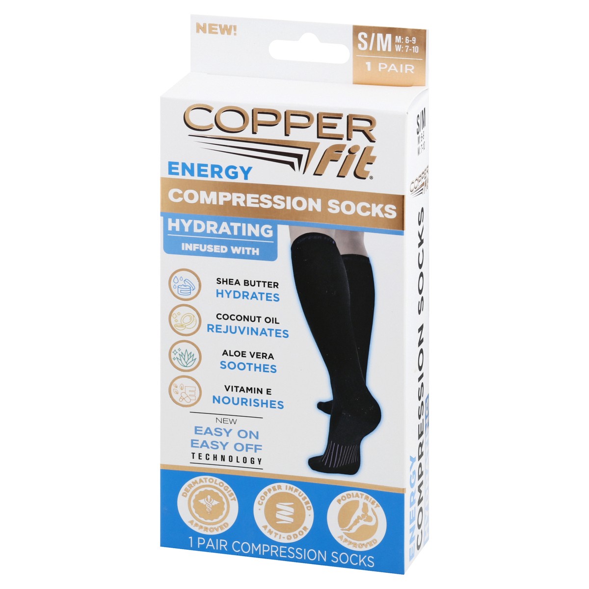 slide 5 of 9, Copper Fit Small/Medium Energy Compression Socks 1 ea, 1 ct