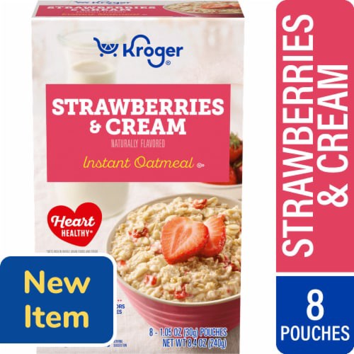 slide 1 of 1, Kroger® Strawberries and Cream Instant Oatmeal, 8 ct