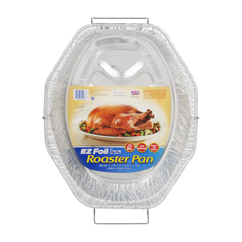 slide 1 of 1, EZ Foil Crown Oval Roaster With Handle, 1 ct