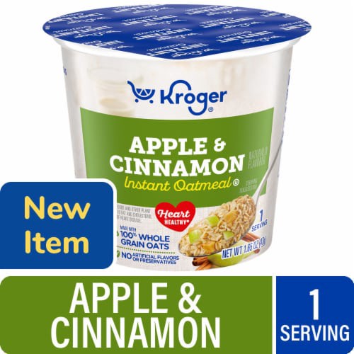 slide 1 of 1, Kroger® Apple and Cinnamon Instant Oatmeal Cup, 1 ct