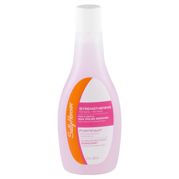 slide 1 of 2, Sally Hansen Strengthening Fast & Gentle Nail Polish Remover, 8 fl oz