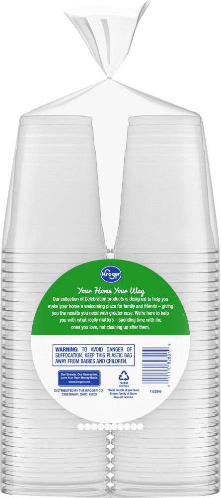 slide 6 of 6, Kroger Home Sense Clear Plastic Cups, 50 ct; 18 fl oz