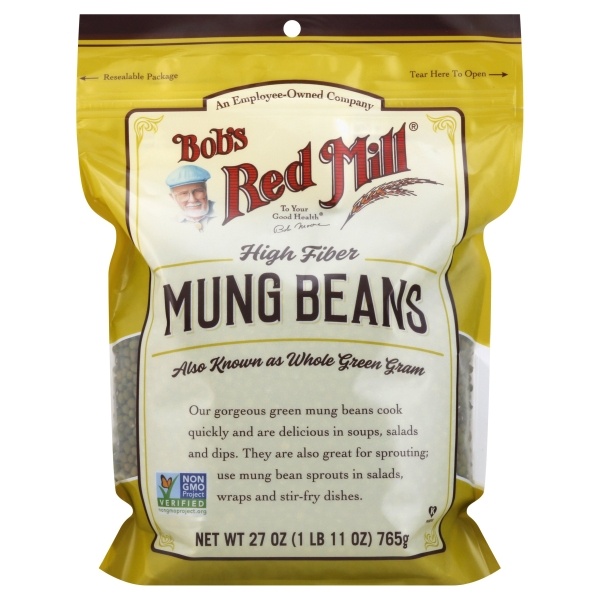 slide 1 of 1, Bob's Red Mill High Fiber Mung Beans, 27 oz