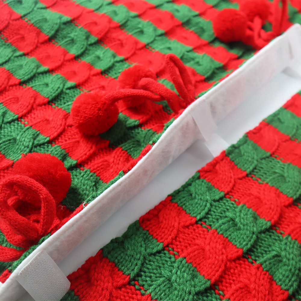 slide 3 of 3, 4ft. Red & Green Cable Knit Stripes Tree Skirt By Ashland, 4 ft