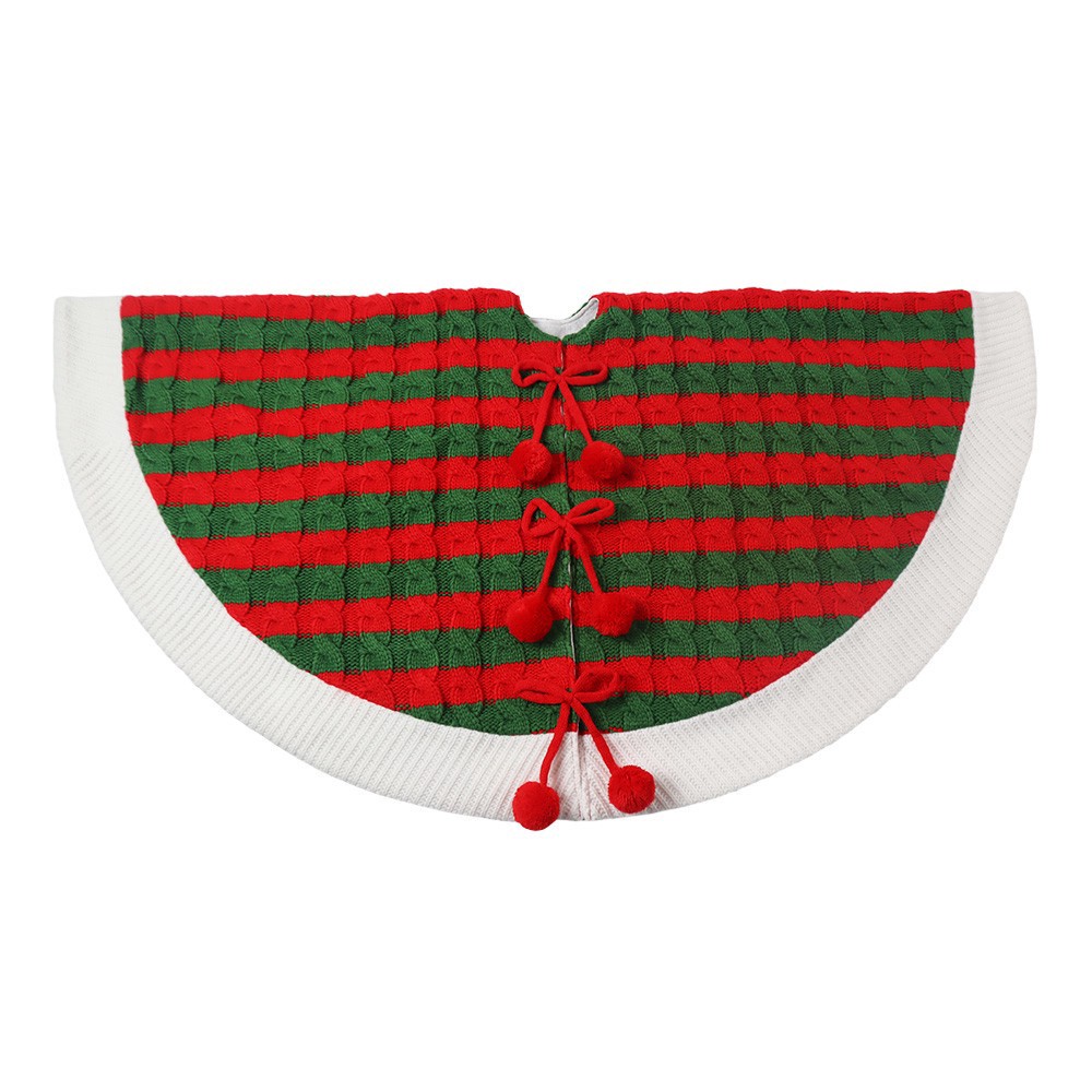 slide 2 of 3, 4ft. Red & Green Cable Knit Stripes Tree Skirt By Ashland, 4 ft